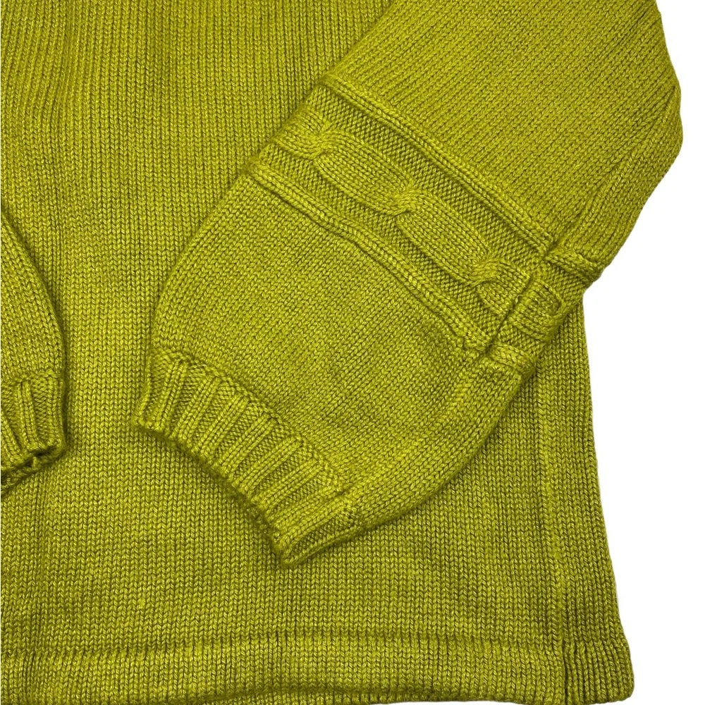 Chartreuse Knit Cardigan Sweater Small Green - Picture 8 of 16